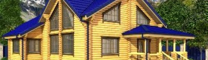 Роскошный двухэтажный загородный дом из дерева